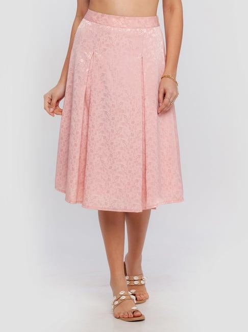 zink london pink printed circular skirt