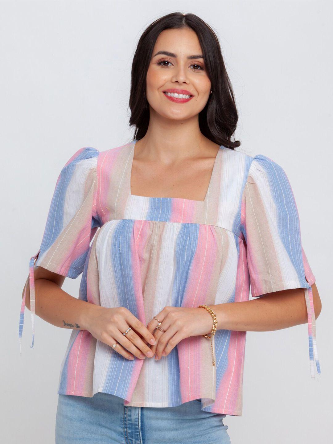 zink london pink striped top