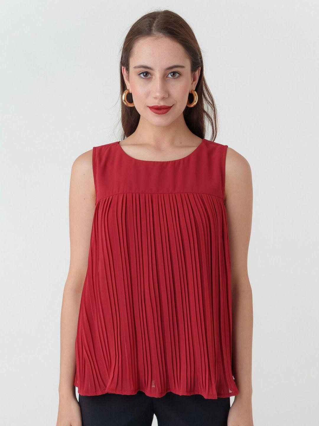 zink london pleated detail top