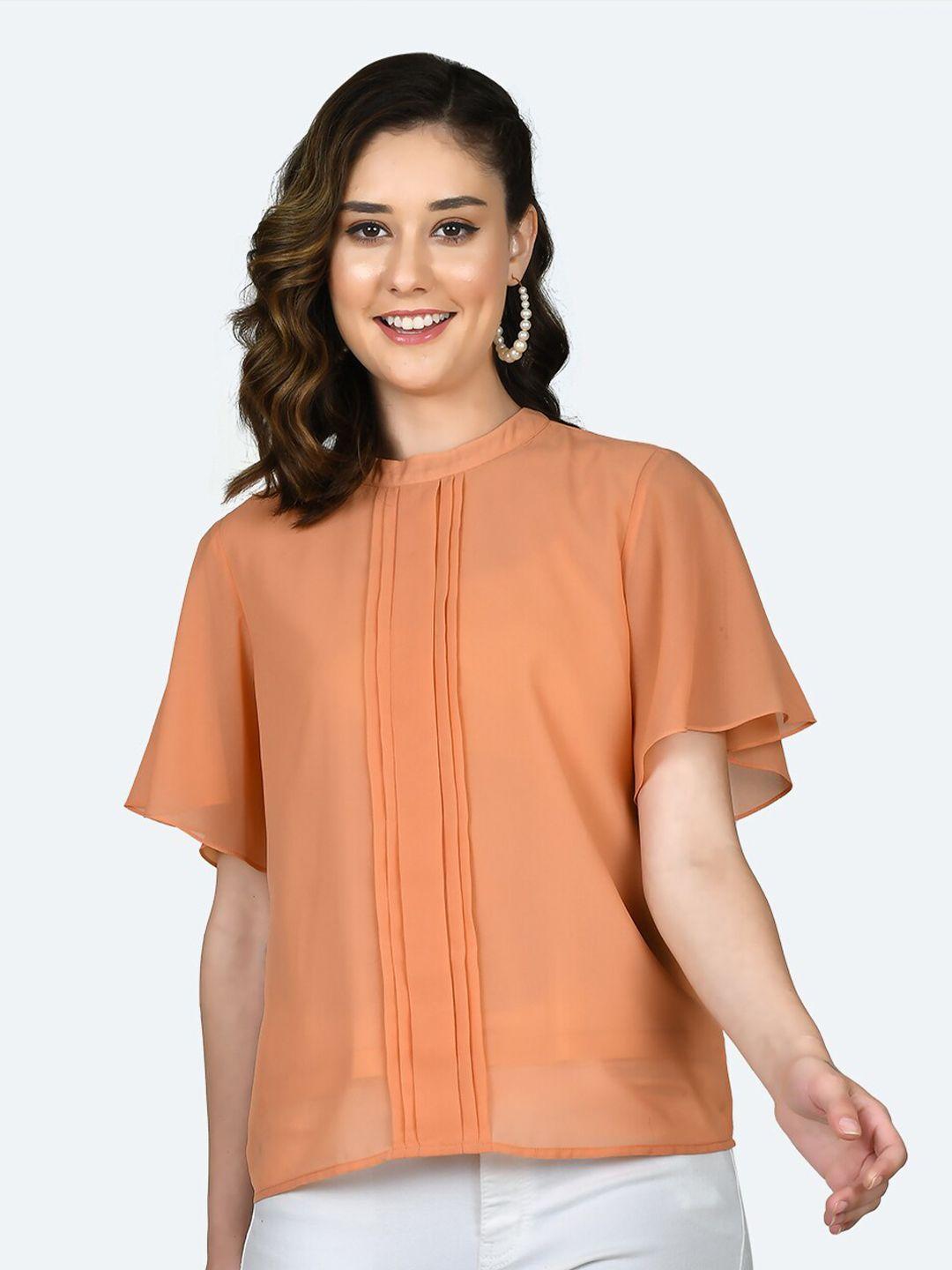 zink london pleated flared sleeves regular top