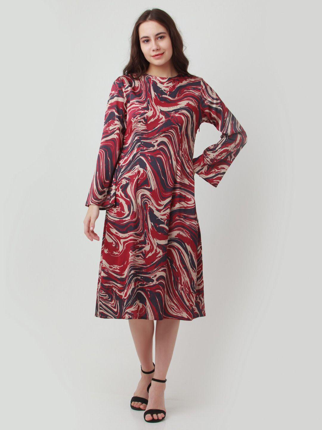 zink london red ethnic a-line dress