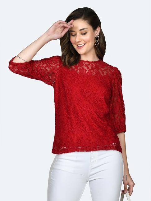 zink london red lace top