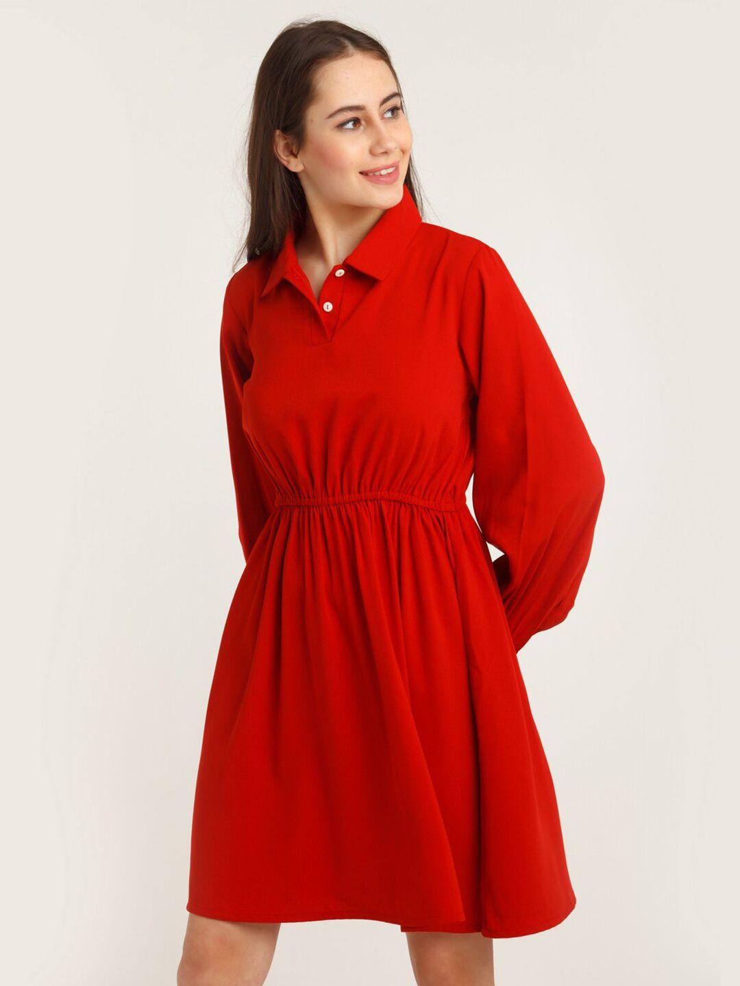 zink london red polyester dress