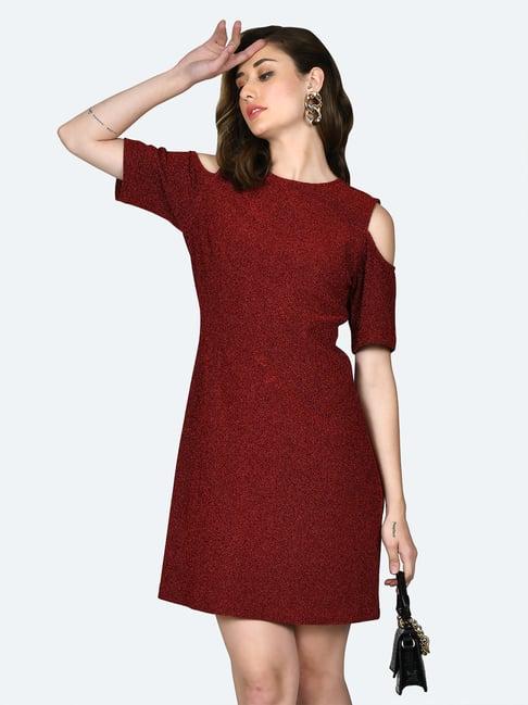 zink london red regular fit shift dress