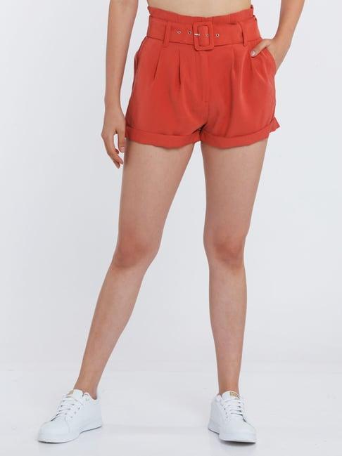 zink london red regular fit shorts