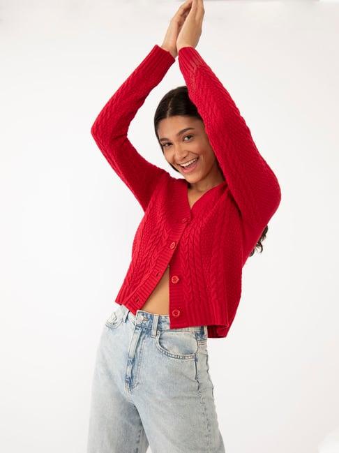 zink london red straight fit sweater