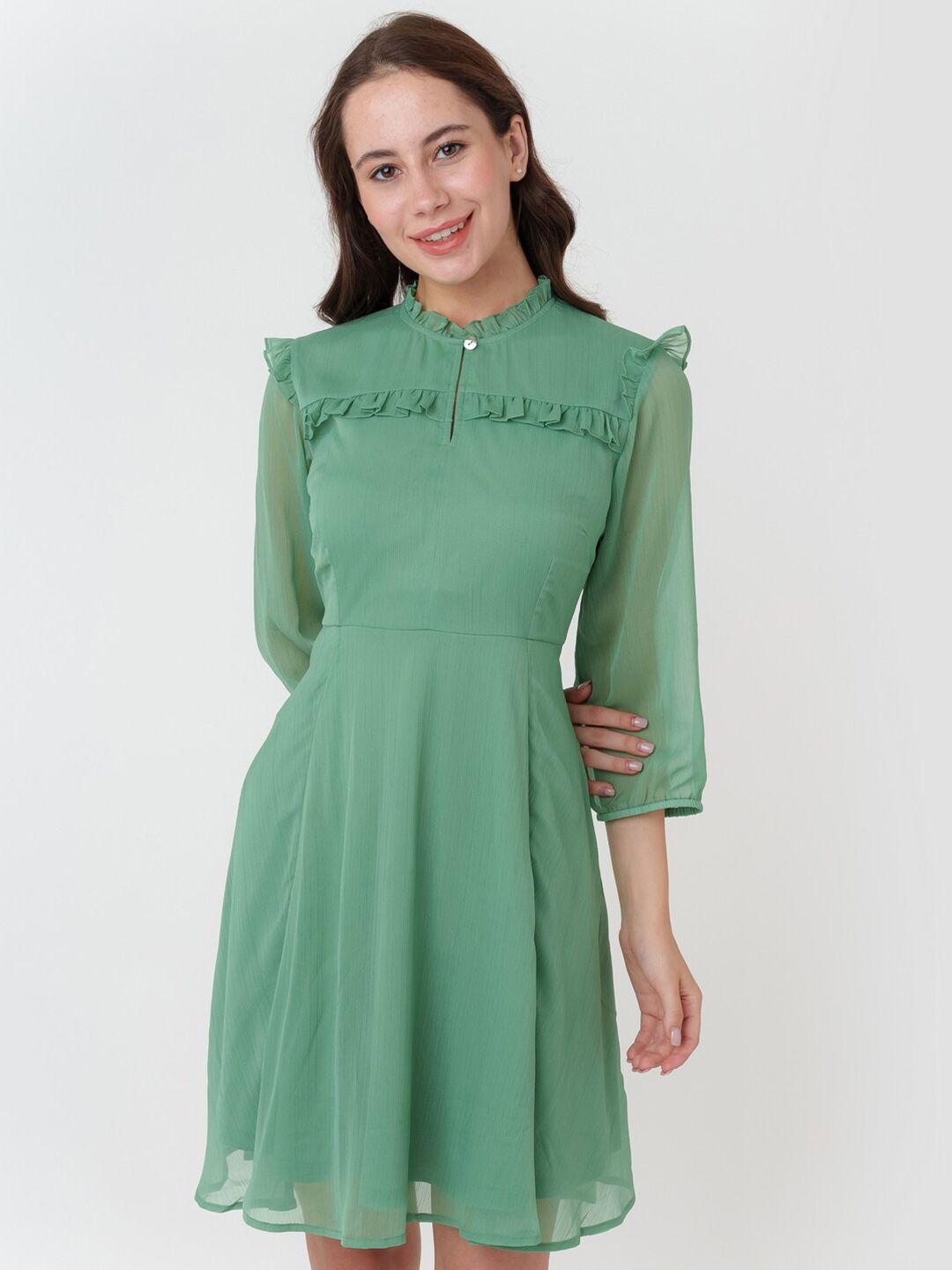 zink london round neck fit & flare dress