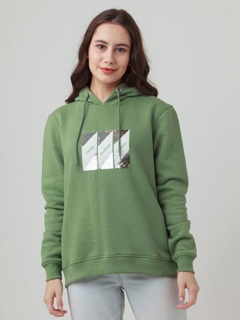 zink london sage green embellished hoodie