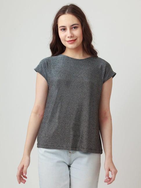 zink london silver textured top