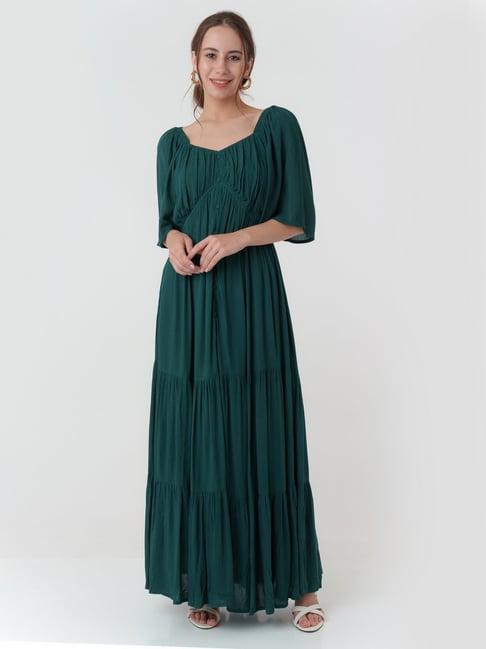 zink london teal regular fit maxi dress