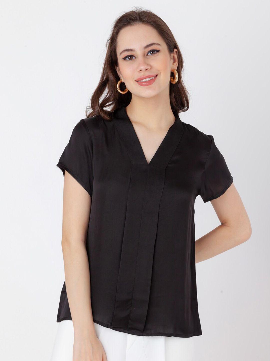 zink london v-neck pleated top