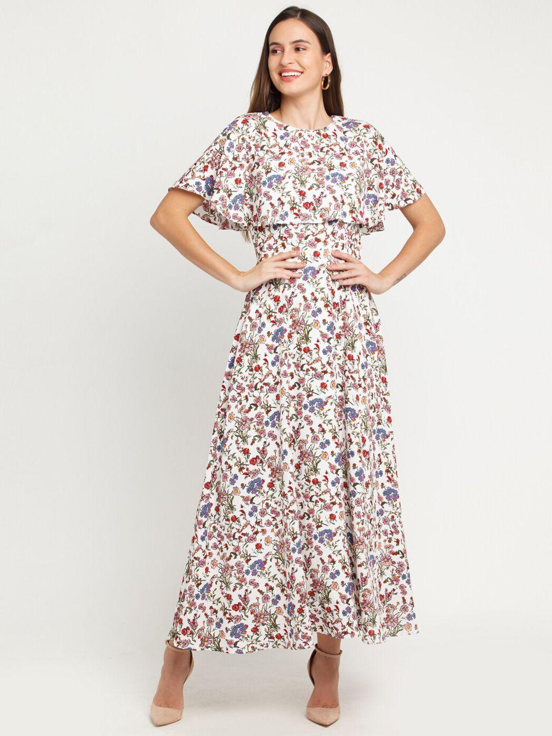 zink london white & red floral maxi dress