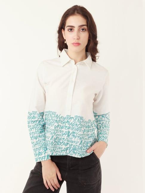 zink london white printed shirt