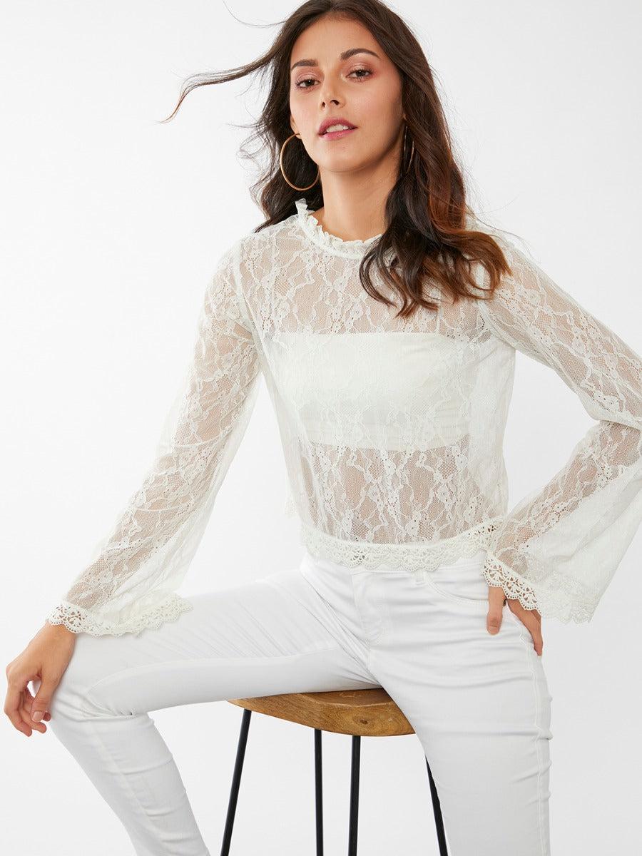 zink london white self design regular top