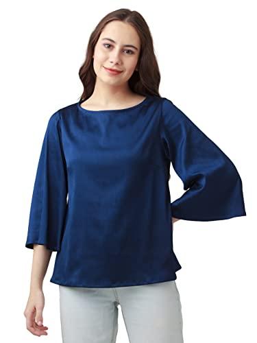 zink london women's blue solid regular top