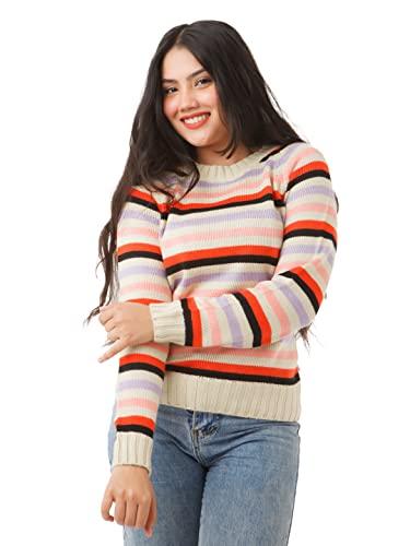 zink london women's multi-colored striped straight sweater multicolour