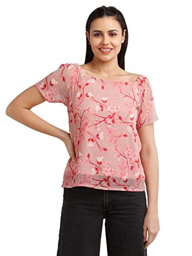 zink london women's pink floral print regular top