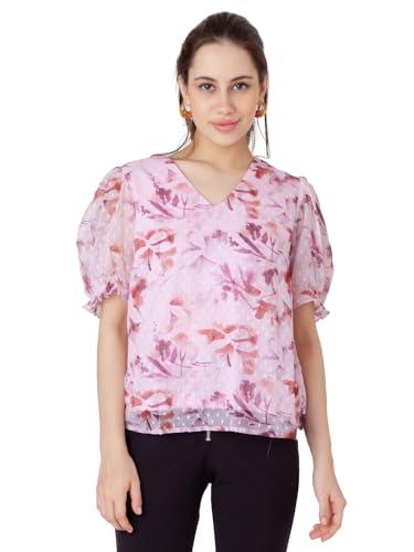 zink london women's pink printed straight top