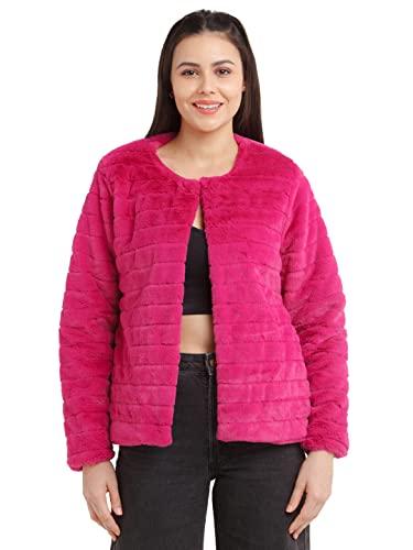 zink london women's pink solid quilted jacket