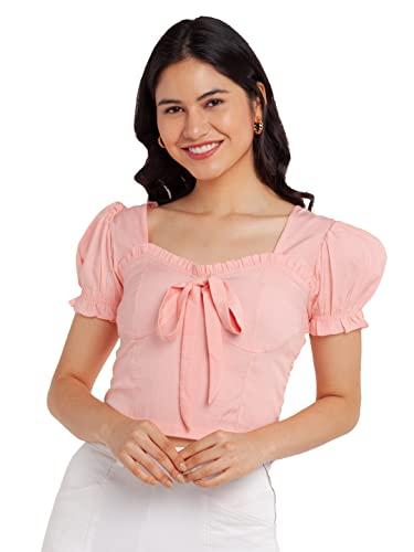 zink london women's pink solid regular top