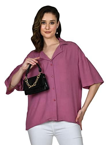 zink london women's pink solid shirt shirt