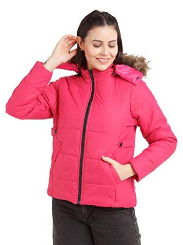 zink london women's red solid parka jacket