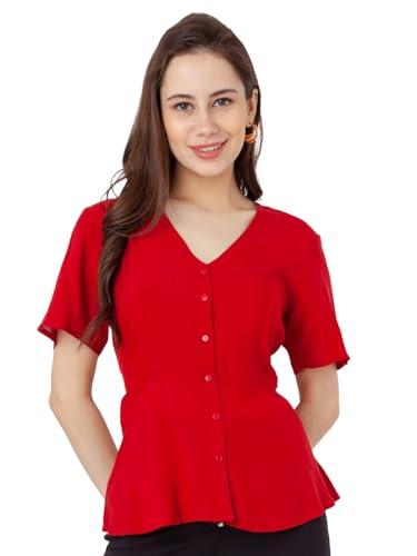 zink london women's red solid regular top