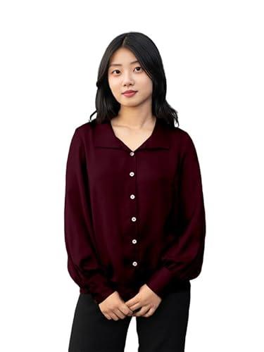 zink london women's solid cranberry regular shirt