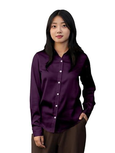 zink london women's solid purple regular shirt