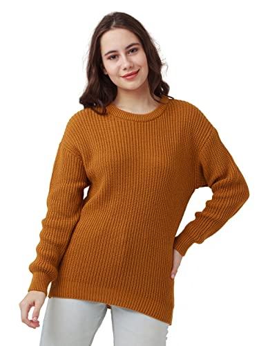 zink london women's yellow solid regular sweater