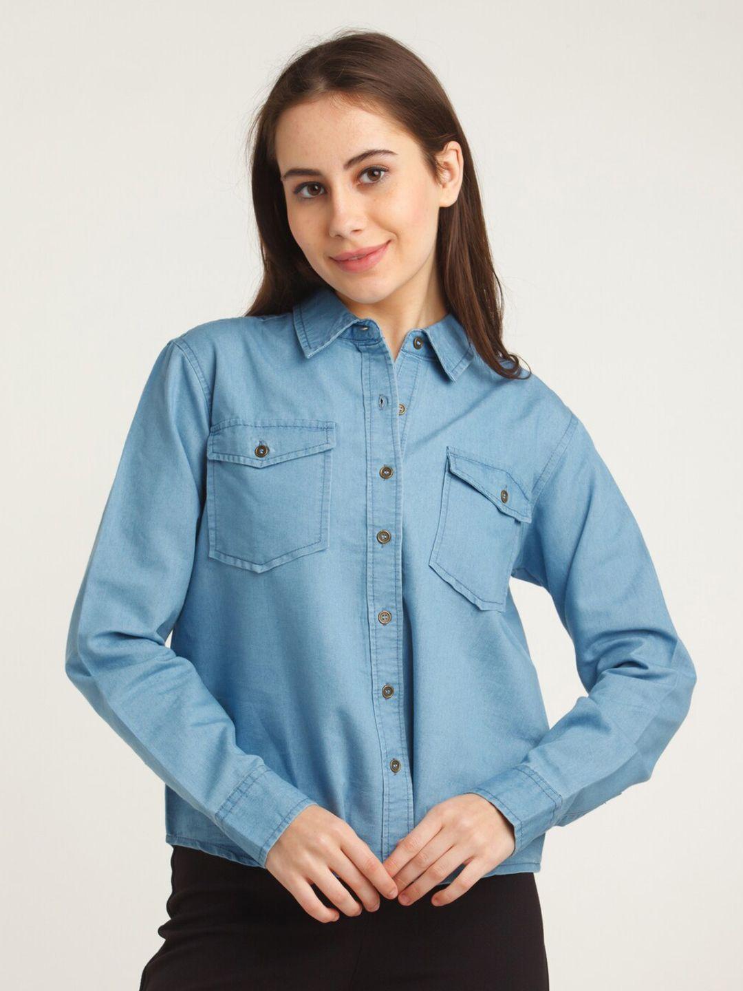 zink london women blue casual shirt