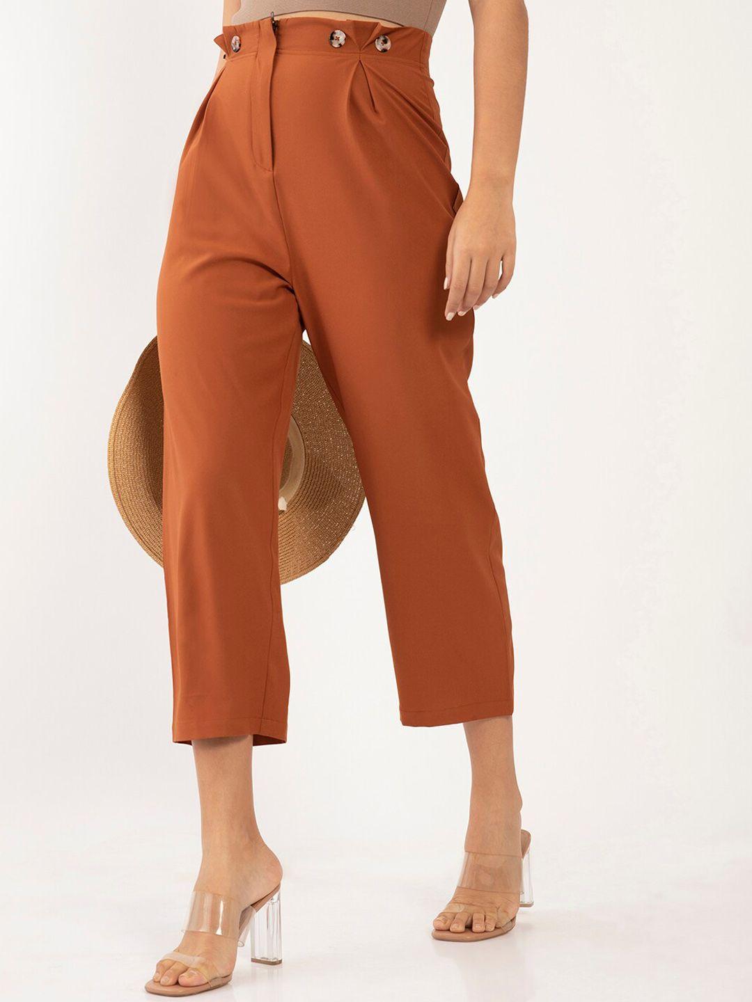 zink london women brown culottes trousers