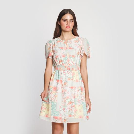 zink london women floral print fit and flare dress