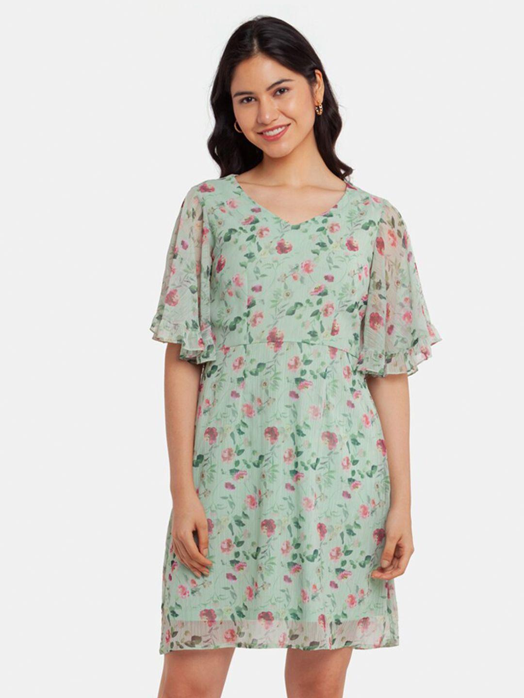 zink london women green floral dress