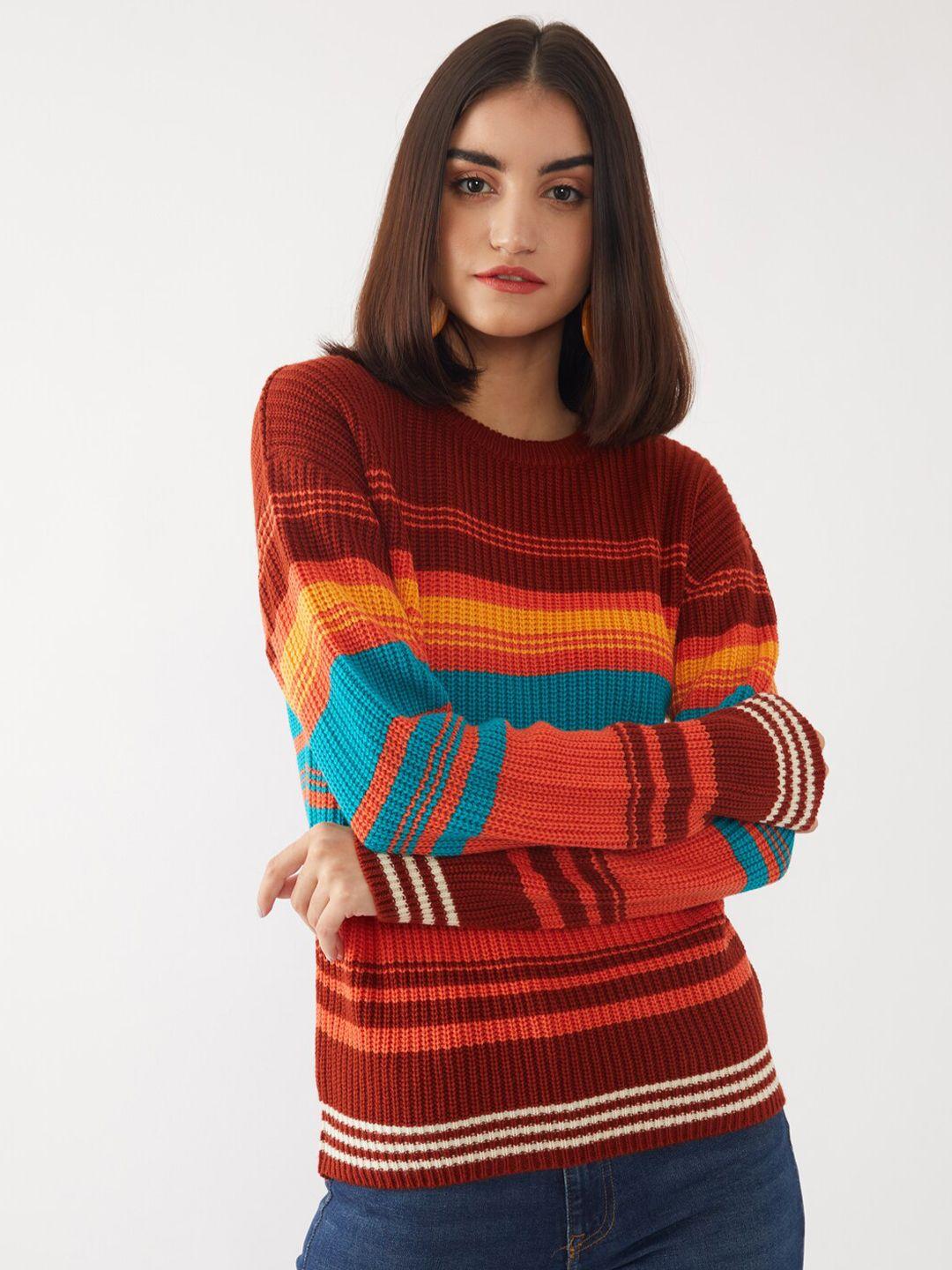 zink london women multicoloured striped pure acrylic pullover