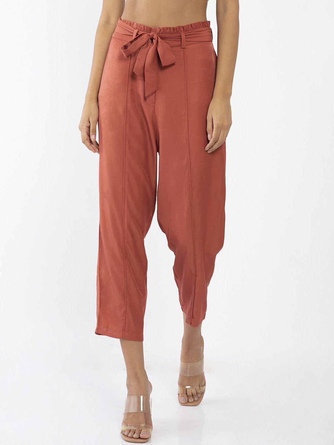 zink london women orange culottes trousers