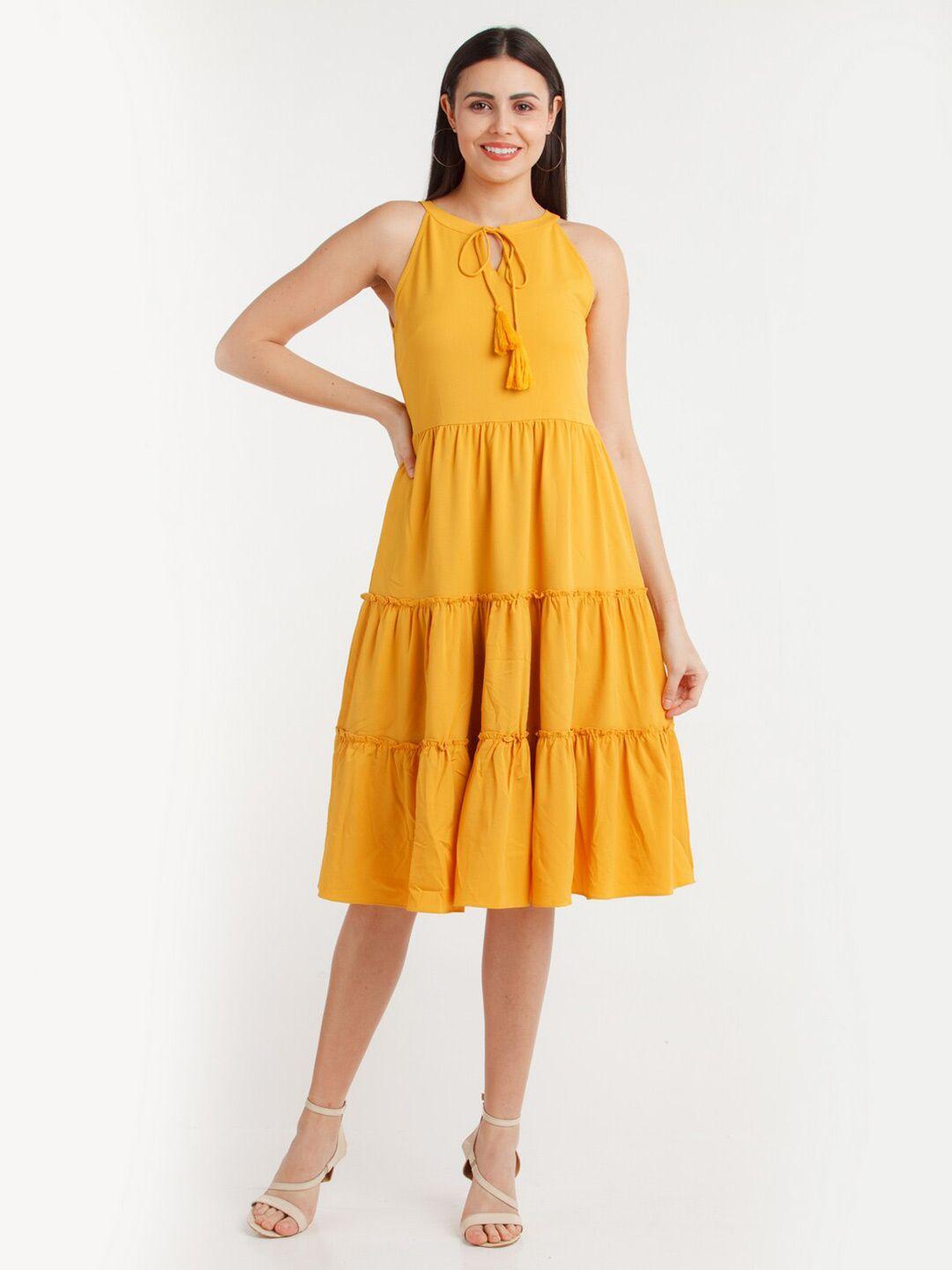 zink london yellow a-line dress