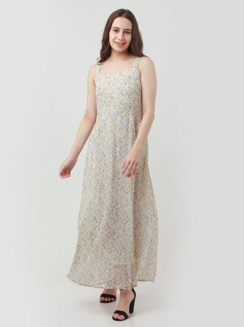 zink london yellow floral print gown