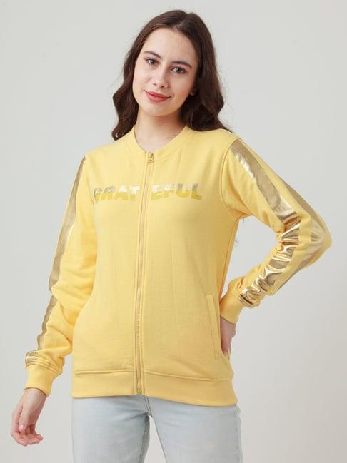 zink london yellow graphic print sweatshirt