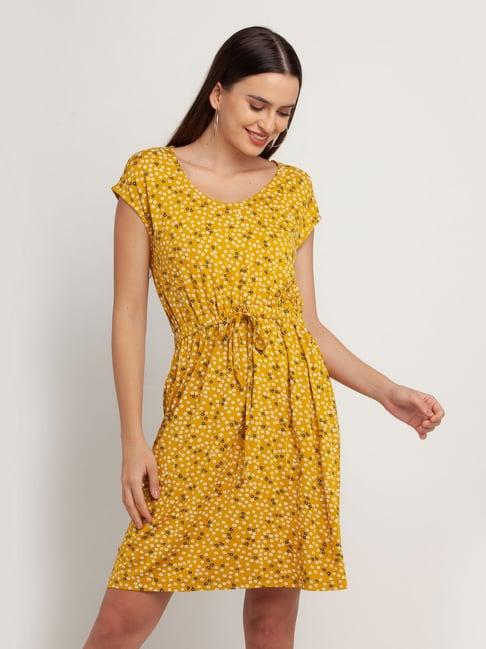 zink london yellow printed dress