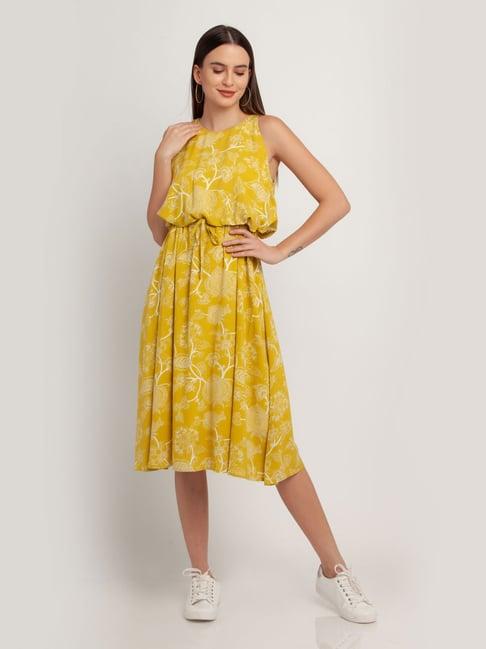 zink london yellow printed dress