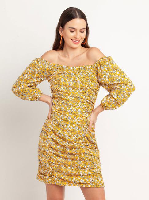 zink london yellow printed dress