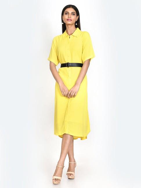 zink london yellow shirt dress