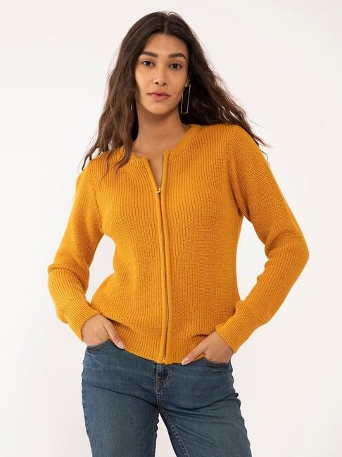 zink london yellow straight fit sweater