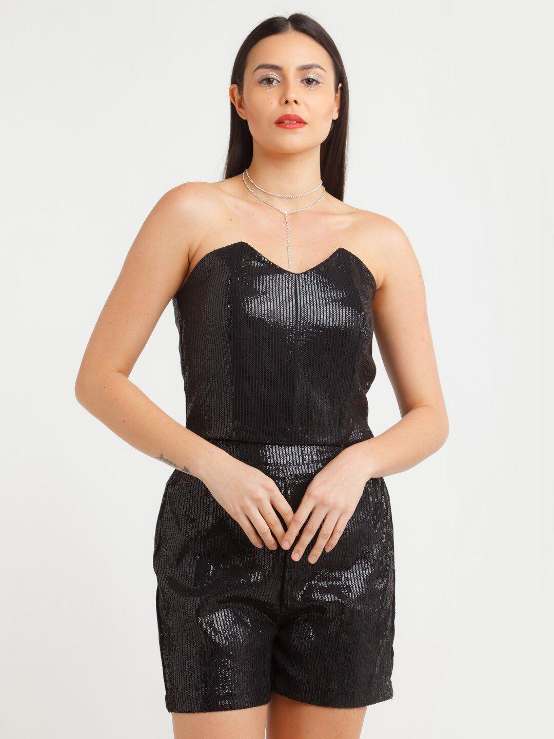 zink z black embellished corset top