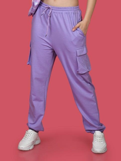 zink z lavender blended regular fit high rise joggers