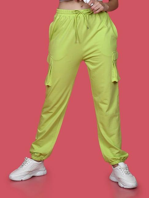 zink z lime green regular fit high rise joggers