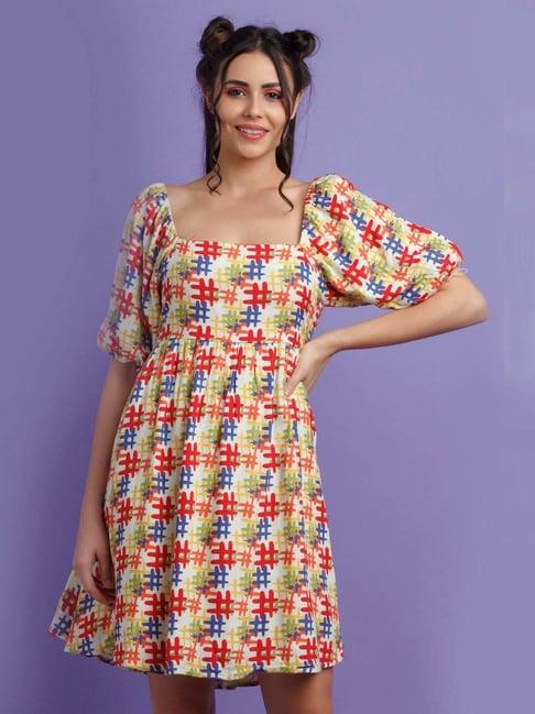 zink z multicolored printed a-line dress