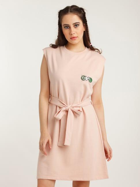 zink z peach cotton a line dress