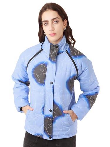 zink z women's blue solid puffer jacket